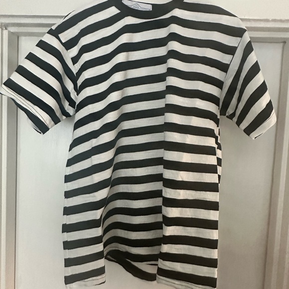 Left Field Nyc Other - Striped Short Sleeve Crewneck T-Shirt - Black & White